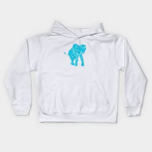 Beautiful Blue Elephant. A majestic elephant in a speckled pattern of aqua, aquamarine and turquoise spots and dots. Kids Hoodie